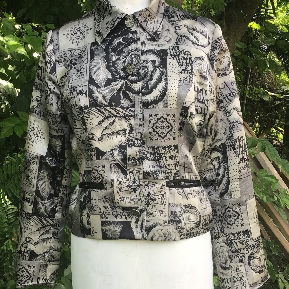 Silk Patterned Jacket Made In Paris - image 2